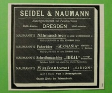WiZa) Reklame Seidel & Naumann