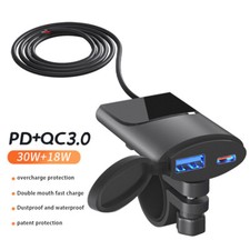 Motorrad Lenker Dual USB Steckdose Handy Ladegerät Adapter DC12V~4V Wasserdicht