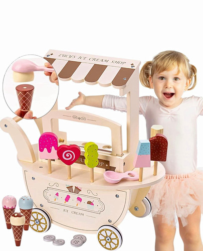 Holzspielzeug eiswagen - holzspielzeug,