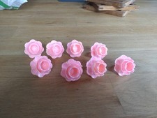 8 Kerzenhalter für Kuchen und Torten z.B. Geburtstag, Rosa aus Kunststoff