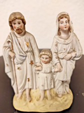 Sehr alte Porzellanfigur "Heilige Familie" Maria, Josef und Jesuskind