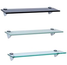 Wandregal Glasregal Glasboden Glasablage Badregal Glas Regal Schwarz Klar Matt