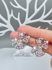 Elegante Schleifeförmige Ohrringe mit Swarovski® Kristall  Damen Geschenk Neu