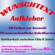 Wunschtext aufkleber 20cm - wunschtext,