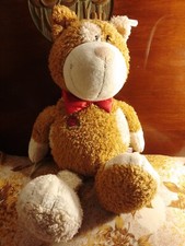 NICI Katze Kater braun Love Cats Rose Halsband rot ca. 50 cm Plüschtier vintage