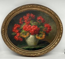 Ölbild Stillleben mit Blumen Wilhelm Schütze 61 x 71,5 cm Antik Jugendstil