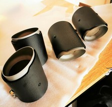 Satz echt Carbon Stahl Endrohren Auspuff Blenden passend für BMW M2 M3 M4 M5 M6