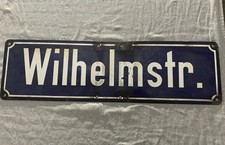 Alt Strassenschild Wilhelmstr. Emaille Schild 70er Jahre Wilhelm 70x20 cm Willy