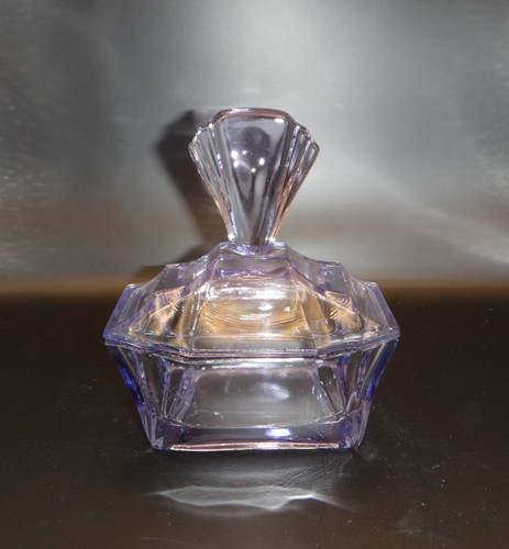 Art deco kristall deckeldose - art,