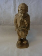 Old Vintage German Carved wood Man with Hat #T