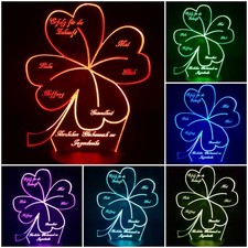 LED Tischleuchte 7 fach Farbwechsel Einschulung Jugendweihe Kommunion Kleeblatt