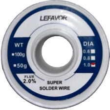 100g Lötzinn 1 mm  je Spule Sn99 Cu1 bleifrei mit 2% Kolophonium Flussmittel