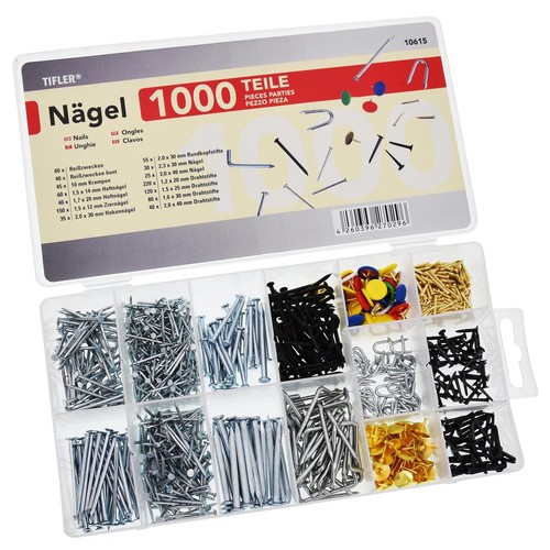 Tifler set mit 1000 nägel - 1000,