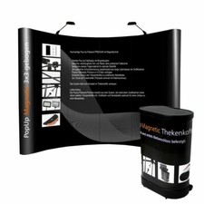 Messewand, Faltdisplay gebogen 3x3 Felder, incl. Druck, Pop Up Magnetsystem