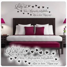 Wandtattoo Liebe ist... beim Aufwachen festzustellen Lounge Schlafzimmer W1345  