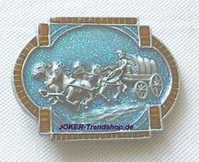 Gürtelschnalle Western Planwagen Vierspänner Buckle