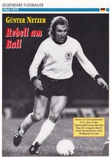 Günter Netzer Sammlerkarte Fußballer Mönchengladbach Deutschland 24x17 cm #23