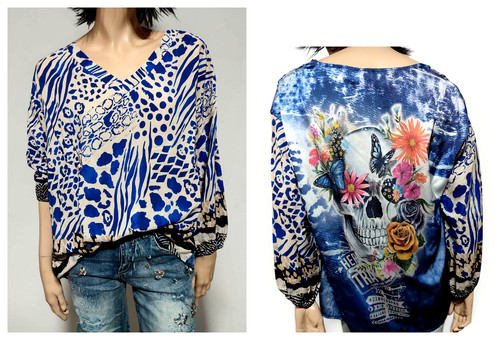 Hingucker bluse hinten mit - ,