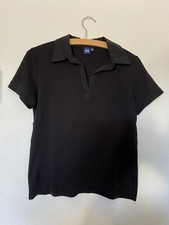 Cecil Poloshirt M 38 Schwarz Damen Baunwolle T-Shirt Kurzarm