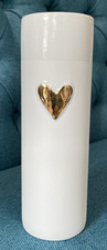 Vase weiß Herz gold Räder