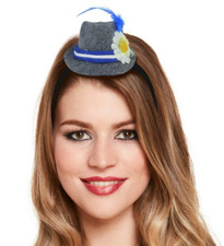 kleiner Oktoberfest Hut auf Haarreifen Damen Bayernhut Festival Wiesn Fasching