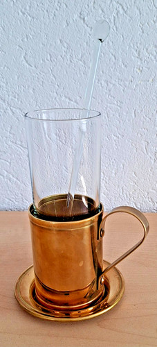 Teeglas messinghalter mit - teeglas,