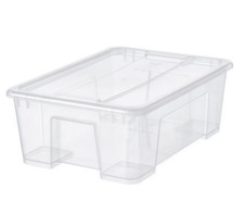 SAMLA Ikea Box mit Deckel 11 l Vol. transparent mit Klick Funktion 39x28x14