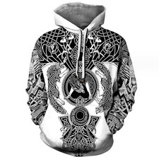 Herren Damen Wikinger Hoodie Sweatshirt Jacke Pullover Tops Kapuzenpullis