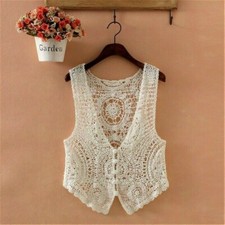 Damen Weste Häkel Weste Hohl