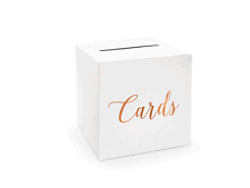 Kartenbox 24cm Hochzeit Papiergeschenkbox rosegold Geldbox Briefbox Briefschlitz