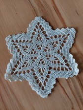 Kleines Deckchen Stern Untersetzer gehäkelt weiß  Deko 18 cm  Geschenk