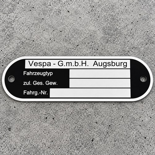 Typenschild passend für vespa - für,