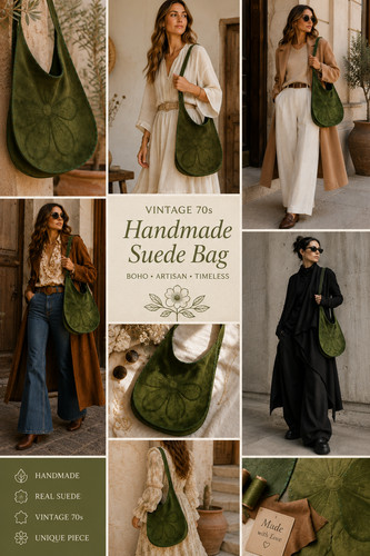 Vintage wildleder tasche 70er - vintage,