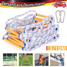 5m/10m Feuerleiter 2 Karabiner Strickleiter Feuerfeste Rettungsleiter Notleiter