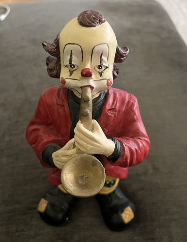 Dekofigur clown mit horn - mit,