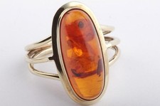 Bernstein Ring 333 er Gelbgold