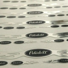 7teilig CHROM PETERBILT Flames BLACK TRUCK USA 1:14 STICKER RC AUFKLEBER USA