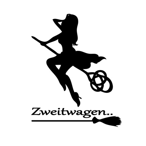 Aufkleber hexe zweitwagen - hexe,
