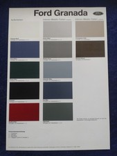 FORD Granada  Farbkarte / Polsterkarte 8.1983