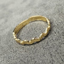 Ring vergoldet Zickzack Design Größe 48 Damen Schmuck modern
