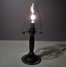 Orig. MARKSLÖJD Mark Slöjd Tischlampe, Tischleuchte SCHWEDEN Holz, Glas, Metall 