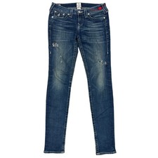 True Religion Julie Denim Jeans Made In USA Slim Fit Blau Damen W29 L36