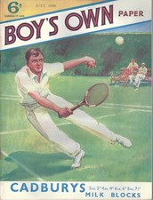 The Boy's Own Paper July 1936 Magazine British fiction articles Tennis Cover