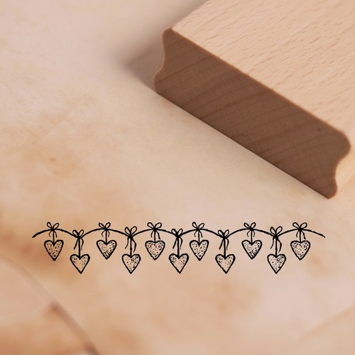 Stempel herzen leine bordüre - stempel,