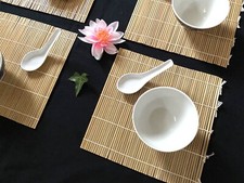 4x Tischmatte aus Bambus natur