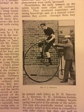 Cycling Tandem Bicycle Racing Old Antique Article 1911 Raleigh BSA Triumph Women