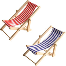 2 Stück Mini Liegestuhl Deko