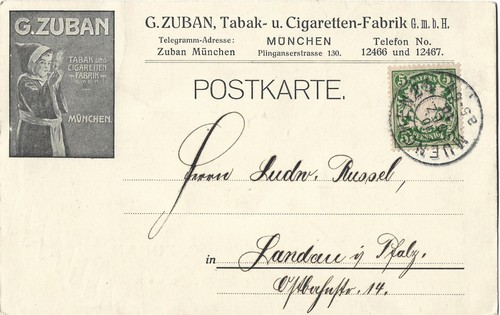 München postkarte tabak u - "tabak,