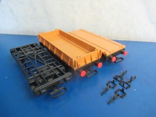 3 Güterwagen 2 Brauner flacher Eisenbahn zu 4010 5258 4085 Playmobil 8556