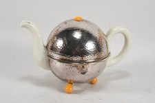 Q43D30- WMF Bauscher Weiden Keramik Kugelkanne Metall versilbert US Zone